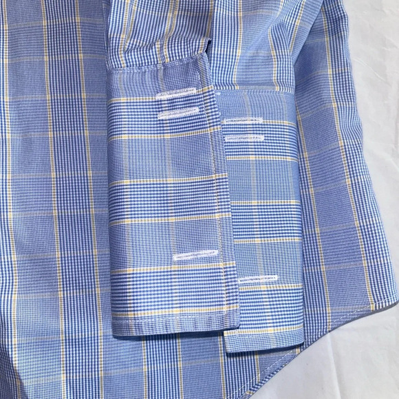 Charles Tyrwhitt Shirt 15 1/2- 33in. 
Blue Yellow Plaid Non-Iron Classic Fit - Picture 3 of 5